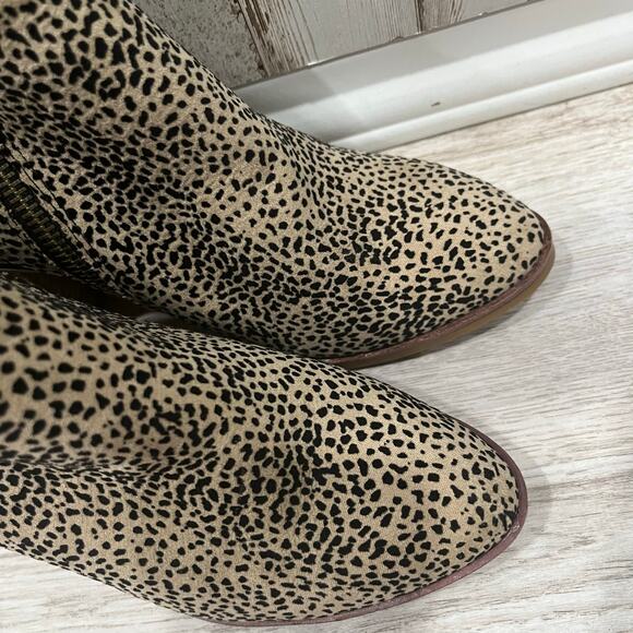 MIA Erik Spotted Animal Print Block Heeled Booties Women’s Size 6 WIDE - Picture 3 of 6